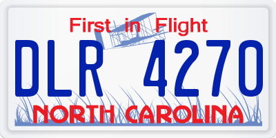 NC license plate DLR4270