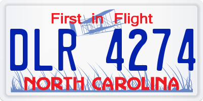 NC license plate DLR4274