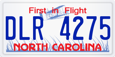 NC license plate DLR4275
