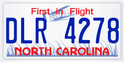 NC license plate DLR4278