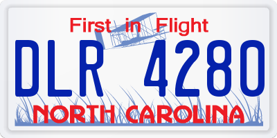 NC license plate DLR4280