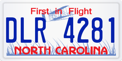 NC license plate DLR4281