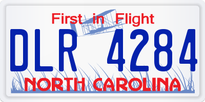NC license plate DLR4284