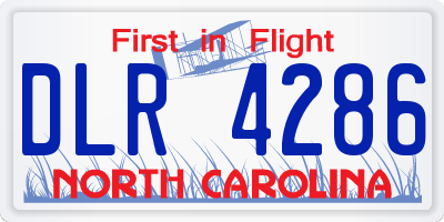 NC license plate DLR4286