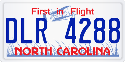 NC license plate DLR4288