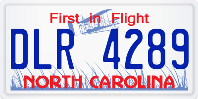 NC license plate DLR4289