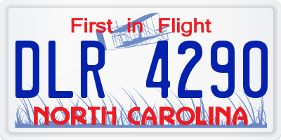 NC license plate DLR4290