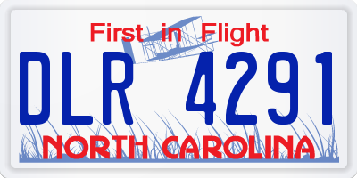 NC license plate DLR4291