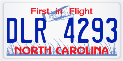 NC license plate DLR4293
