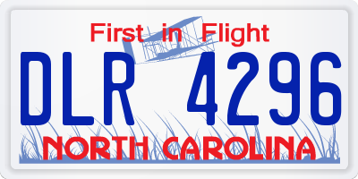NC license plate DLR4296