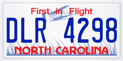 NC license plate DLR4298