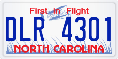 NC license plate DLR4301