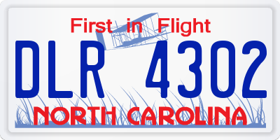 NC license plate DLR4302