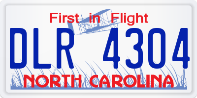 NC license plate DLR4304