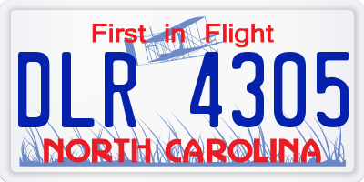 NC license plate DLR4305