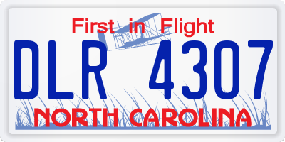 NC license plate DLR4307