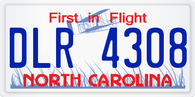 NC license plate DLR4308