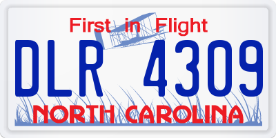 NC license plate DLR4309