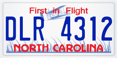 NC license plate DLR4312