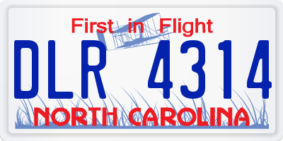 NC license plate DLR4314