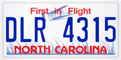 NC license plate DLR4315
