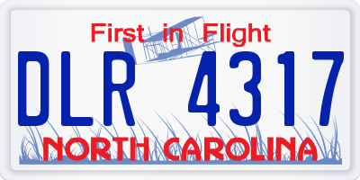 NC license plate DLR4317