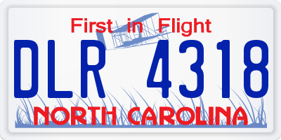 NC license plate DLR4318