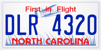 NC license plate DLR4320