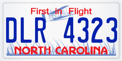 NC license plate DLR4323
