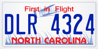 NC license plate DLR4324