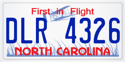 NC license plate DLR4326