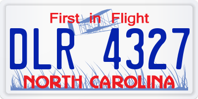 NC license plate DLR4327