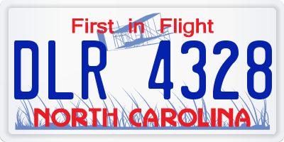 NC license plate DLR4328