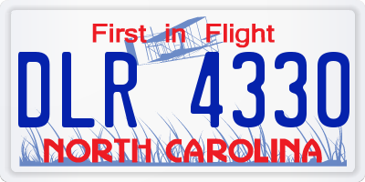 NC license plate DLR4330