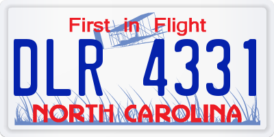 NC license plate DLR4331