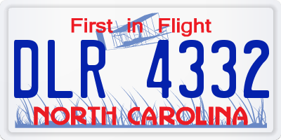 NC license plate DLR4332