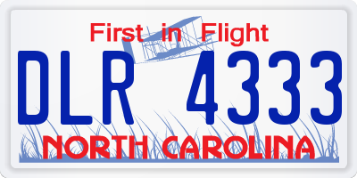NC license plate DLR4333