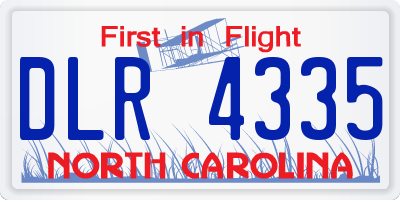 NC license plate DLR4335