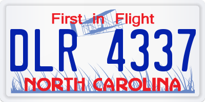 NC license plate DLR4337