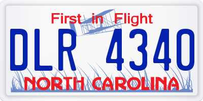 NC license plate DLR4340