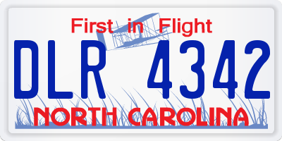 NC license plate DLR4342