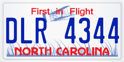 NC license plate DLR4344