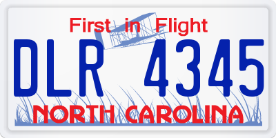 NC license plate DLR4345