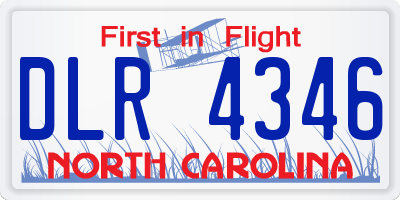 NC license plate DLR4346