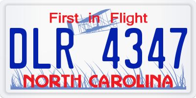 NC license plate DLR4347