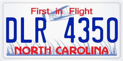 NC license plate DLR4350