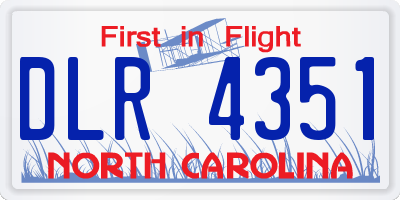 NC license plate DLR4351
