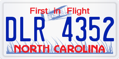NC license plate DLR4352