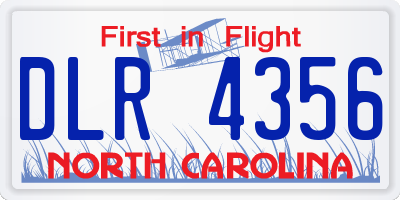 NC license plate DLR4356