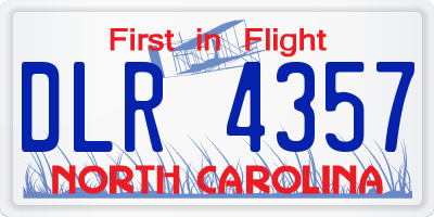 NC license plate DLR4357